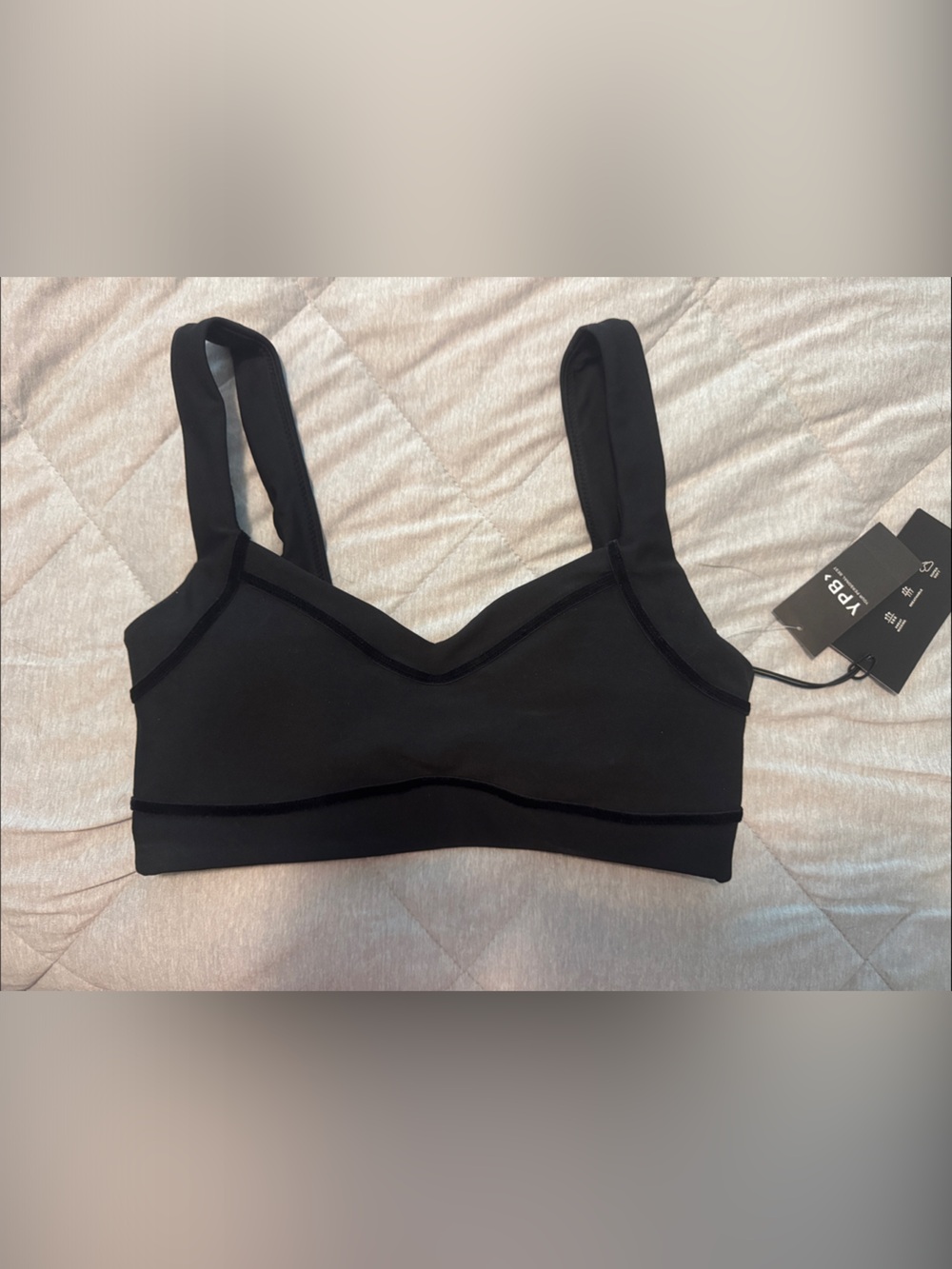 YPB Black Padded Sports Bra with Wide Straps